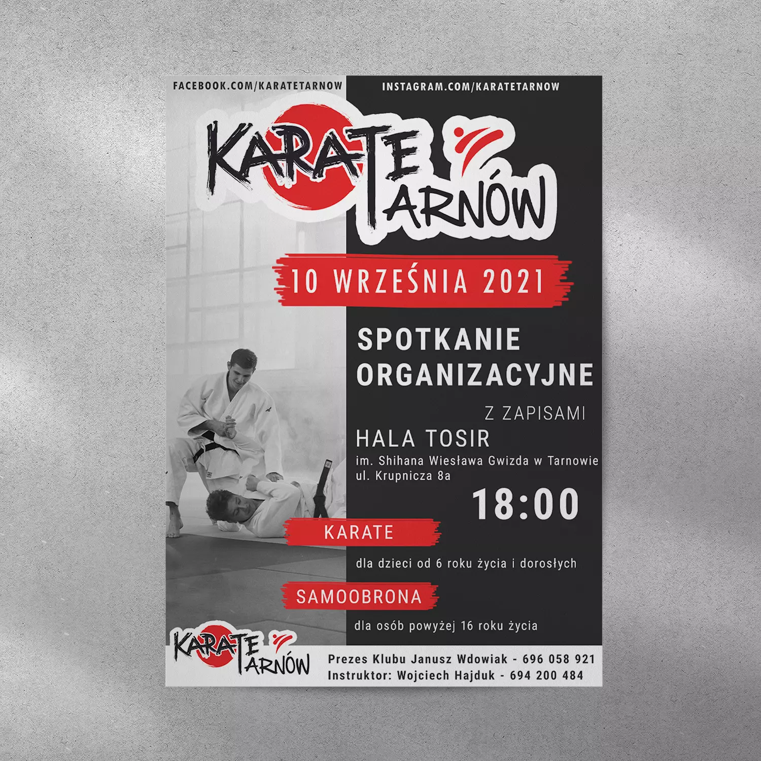 Plakta Karate Tarnów - Spotkanie organizacyjne